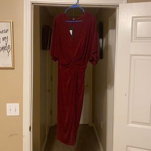 Knot size1x nvr worn dress burgundy fashion nova